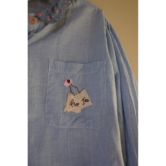 Bill Blass Gingham Button Up Shirt Tea Party Cottagecore Grandma Core size S - Picture 4 of 8